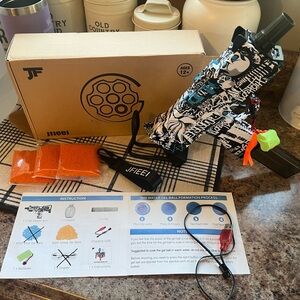 JFIEEI Water Gel Ball Blaster with Black and White Design